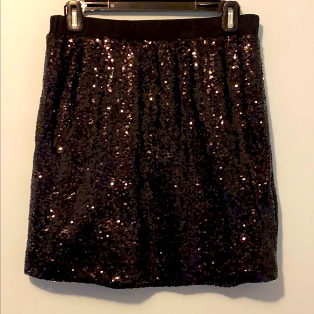 Black Sequined Mini Skirt